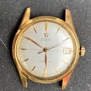 vintage omega seamaster mens gold plated watch with date